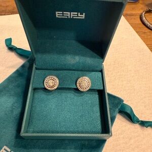 Silver and Crystal Round Earrings